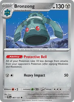 Bronzong card from Prismatic Evolutions, number 067/131