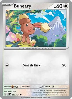 Buneary card from Prismatic Evolutions, number 083/131