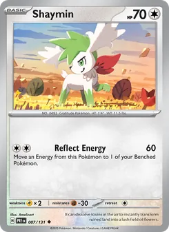 Shaymin card from Prismatic Evolutions, number 087/131