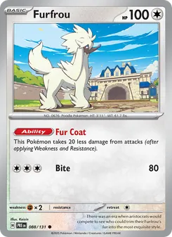 Furfrou card from Prismatic Evolutions, number 088/131