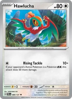 Hawlucha card from Prismatic Evolutions, number 089/131