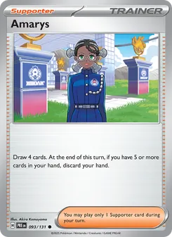 Amarys card from Prismatic Evolutions, number 093/131