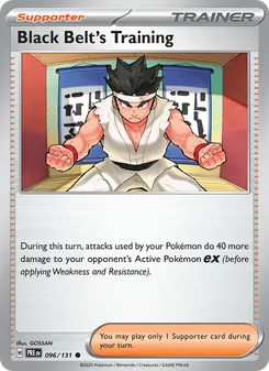 Black Belt's Training card from Prismatic Evolutions, number 096/131