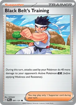 Black Belt's Training card from Prismatic Evolutions, number 097/131
