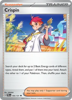 Crispin card from Prismatic Evolutions, number 105/131