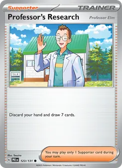 Professor's Research card from Prismatic Evolutions, number 123/131