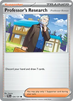 Professor's Research card from Prismatic Evolutions, number 124/131