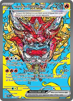 Hearthflame Mask Ogerpon ex card from Prismatic Evolutions, number 148/131