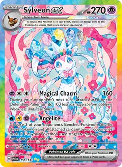 Sylveon ex card from Prismatic Evolutions, number 156/131