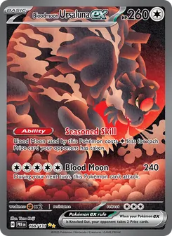 Bloodmoon Ursaluna ex card from Prismatic Evolutions, number 168/131