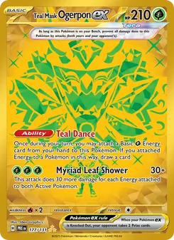 Teal Mask Ogerpon ex card from Prismatic Evolutions, number 177/131