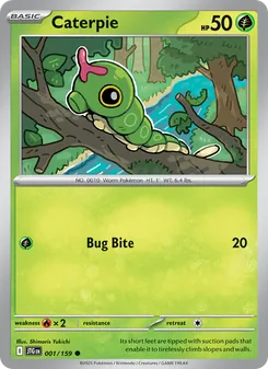 Caterpie card from Journey Together, number 001/159