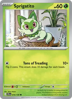 Sprigatito card from Journey Together, number 016/159