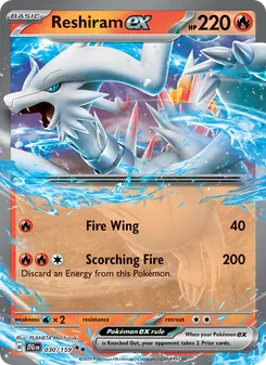 Reshiram ex card from Journey Together, number 030/159