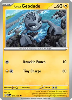 Alolan Geodude card from Journey Together, number 044/159
