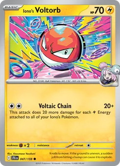 Iono's Voltorb card from Journey Together, number 047/159