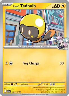 Iono's Tadbulb card from Journey Together, number 052/159