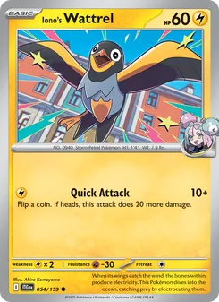 Iono's Wattrel card from Journey Together, number 054/159