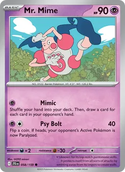 Mr. Mime card from Journey Together, number 058/159