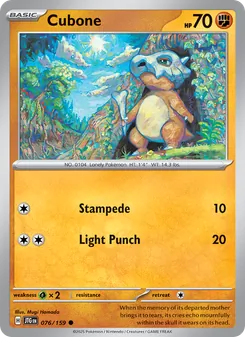 Cubone card from Journey Together, number 076/159
