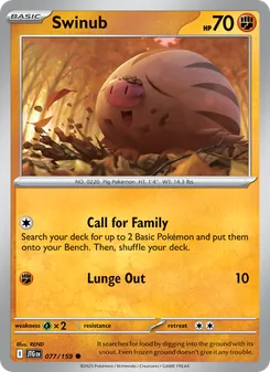 Swinub card from Journey Together, number 077/159