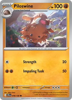 Piloswine card from Journey Together, number 078/159