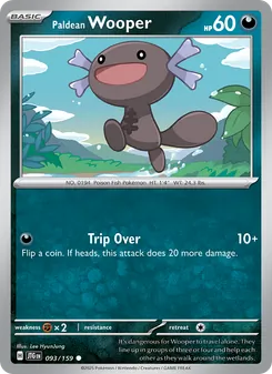 Paldean Wooper card from Journey Together, number 093/159