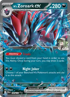 N's Zoroark ex card from Journey Together, number 098/159