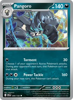 Pangoro card from Journey Together, number 099/159