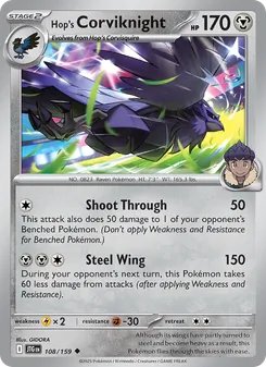 Hop's Corviknight card from Journey Together, number 108/159