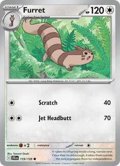 Furret card from Journey Together, number 119/159