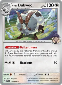 Hop's Dubwool card from Journey Together, number 136/159