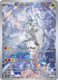 N's Reshiram card from Journey Together, number 167/159