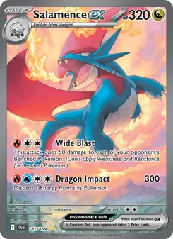 Salamence ex card from Journey Together, number 187/159