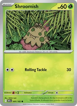 Shroomish card from Destined Rivals, number 005/182