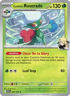 Cynthia's Roserade card from Destined Rivals, number 008/182