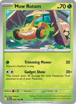 Mow Rotom card from Destined Rivals, number 009/182