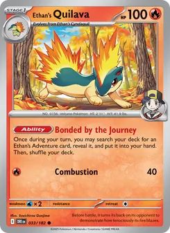 Ethan's Quilava card from Destined Rivals, number 033/182