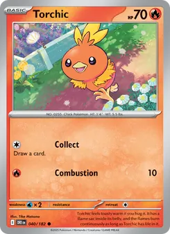 Torchic card from Destined Rivals, number 040/182