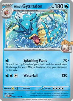 Misty's Gyarados card from Destined Rivals, number 049/182