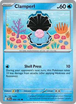 Clamperl card from Destined Rivals, number 054/182