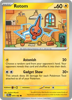 Rotom card from Destined Rivals, number 077/182