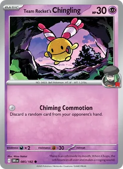 Team Rocket's Chingling card from Destined Rivals, number 085/182