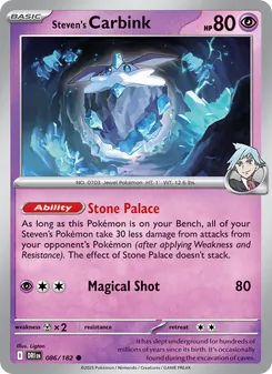 Steven's Carbink card from Destined Rivals, number 086/182