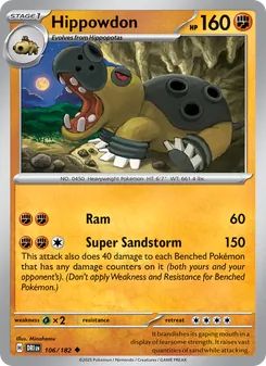 Hippowdon card from Destined Rivals, number 106/182