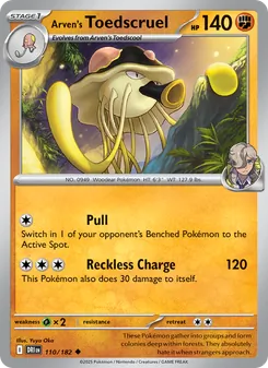 Arven's Toedscruel card from Destined Rivals, number 110/182