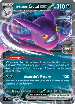 Team Rocket's Crobat ex card from Destined Rivals, number 122/182