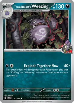 Team Rocket's Weezing card from Destined Rivals, number 126/182