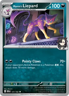 Marnie's Liepard card from Destined Rivals, number 131/182