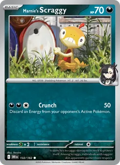Marnie's Scraggy card from Destined Rivals, number 132/182